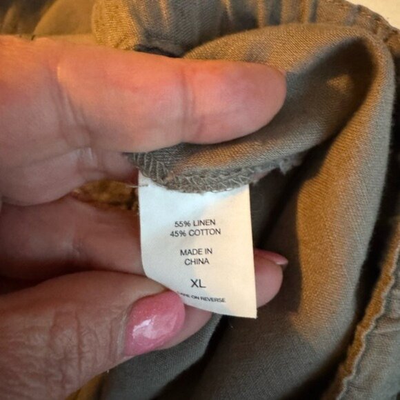 New York & Co Womens Linen Pants Size XL Wide Leg Pull On Beachy Lagom Brown - Picture 6 of 8